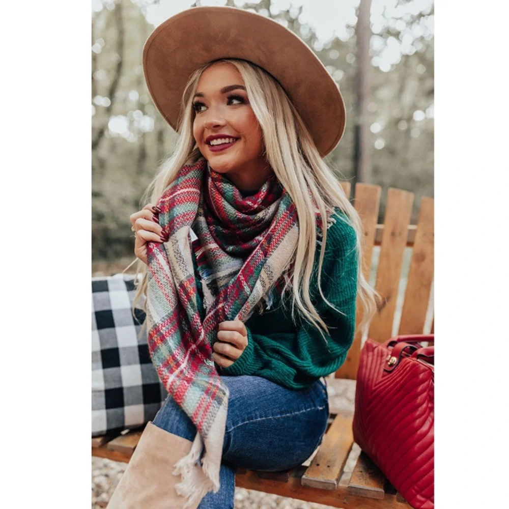 Vici Ava Plaid Blanket Wrap Shawl Scarf